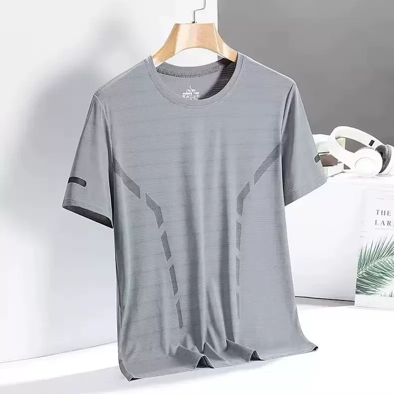 Quick-dry men's t-shirt, ice silk cool-feel short-sleeve t-shirt